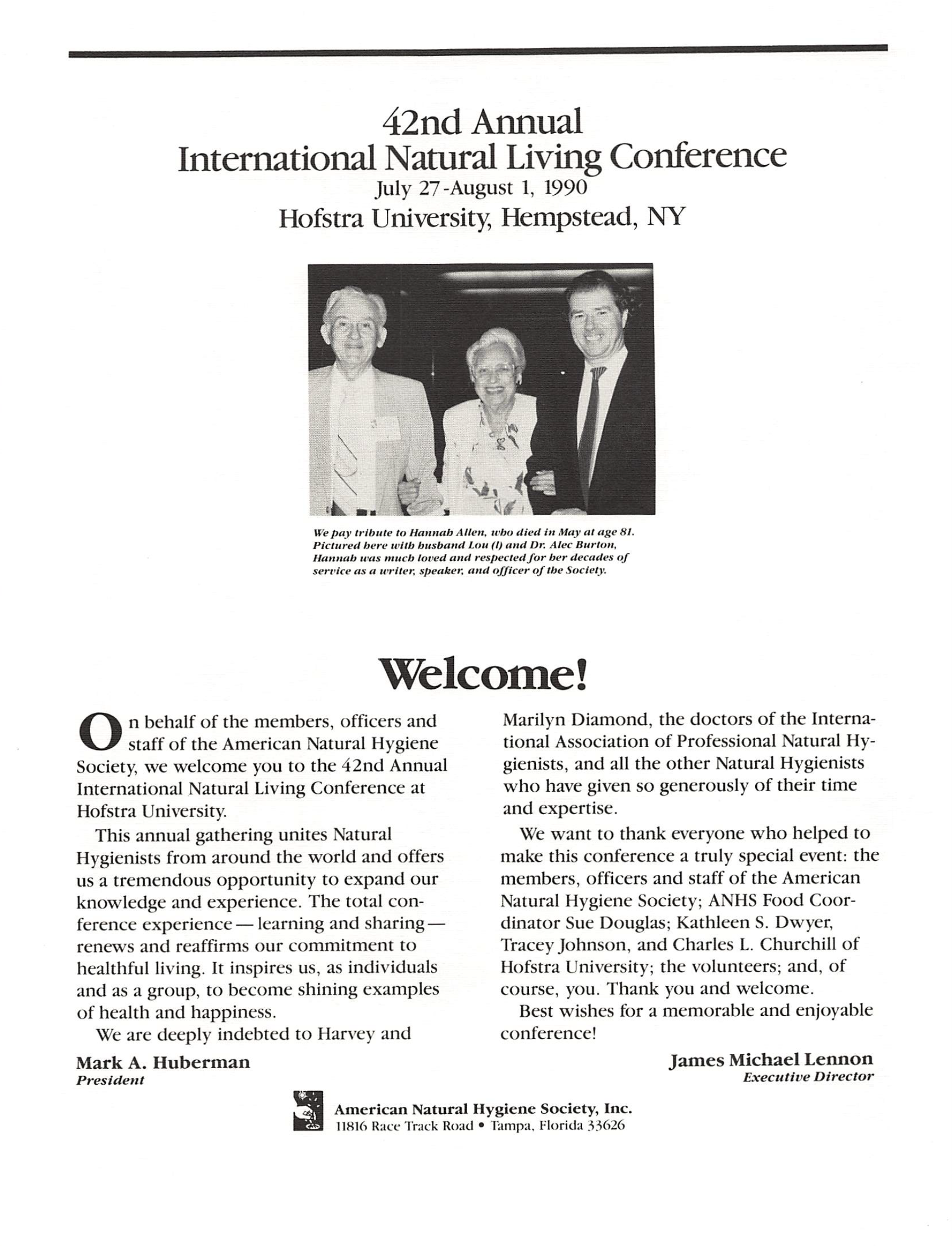Conference Program. Hempstead, 1990